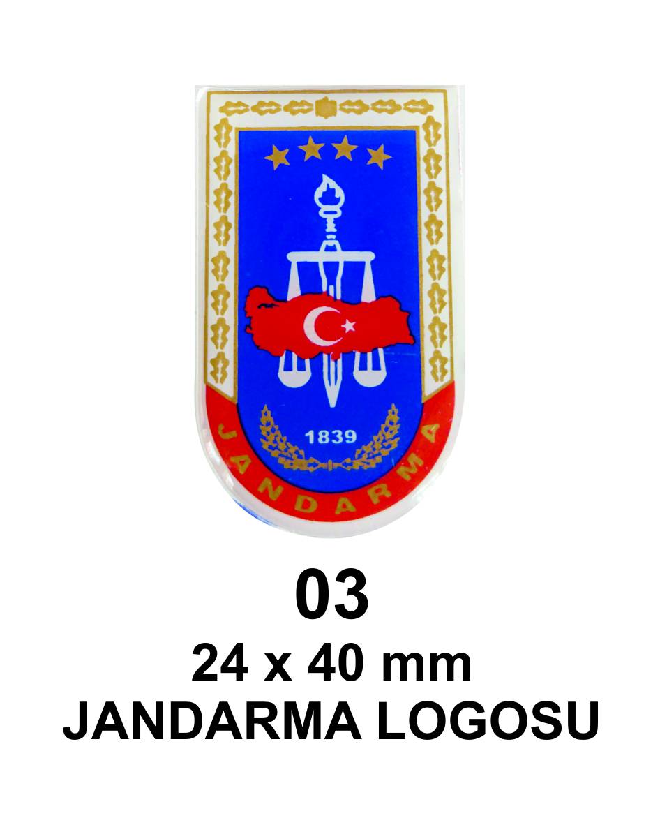 Jandarma logolu Kabza Baskısı Damla Etiket