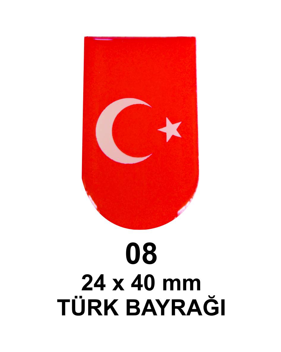 Türk Bayrağı Kabza Baskısı Damla Etiketli