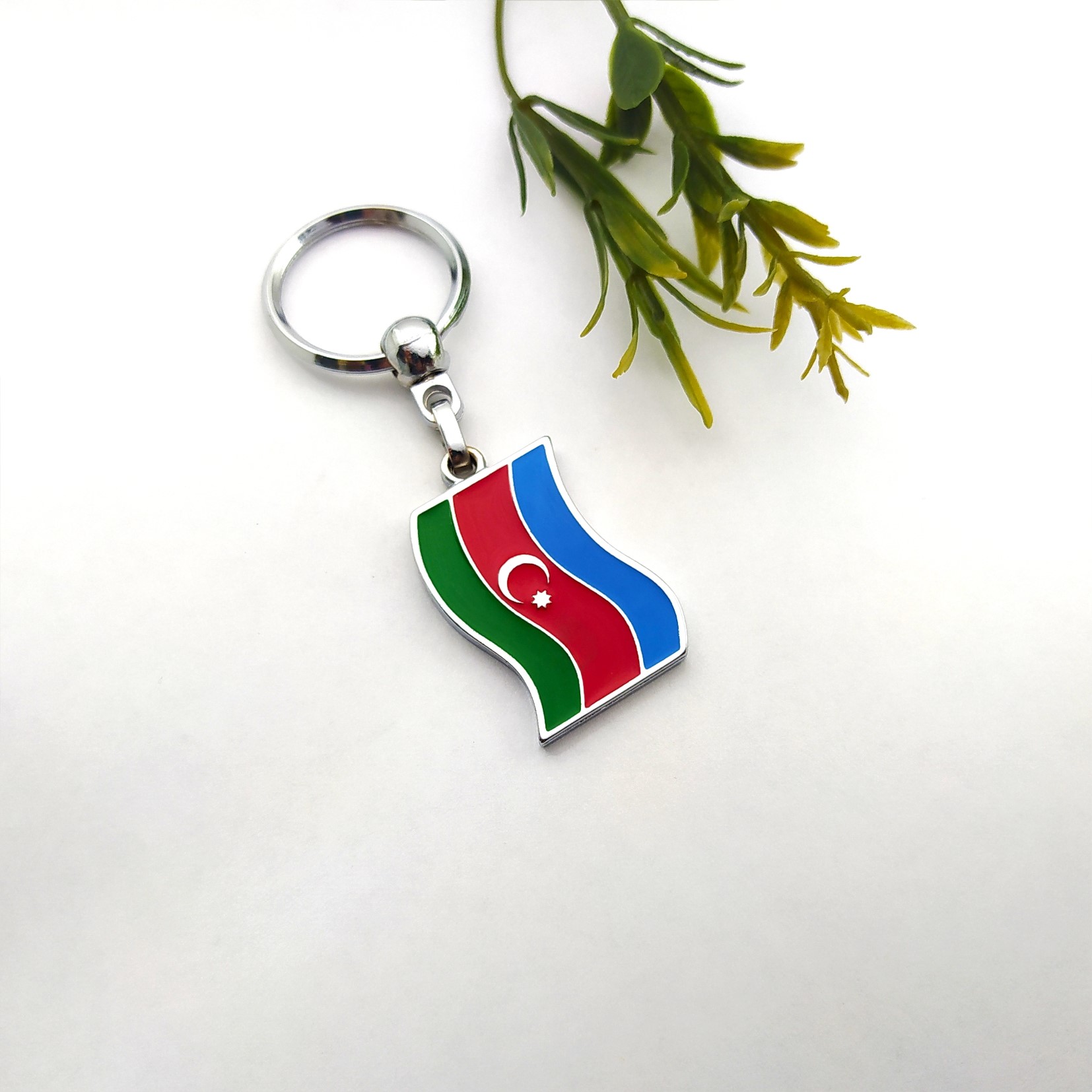 Azerbaycan Bayrak Anahtarlık
