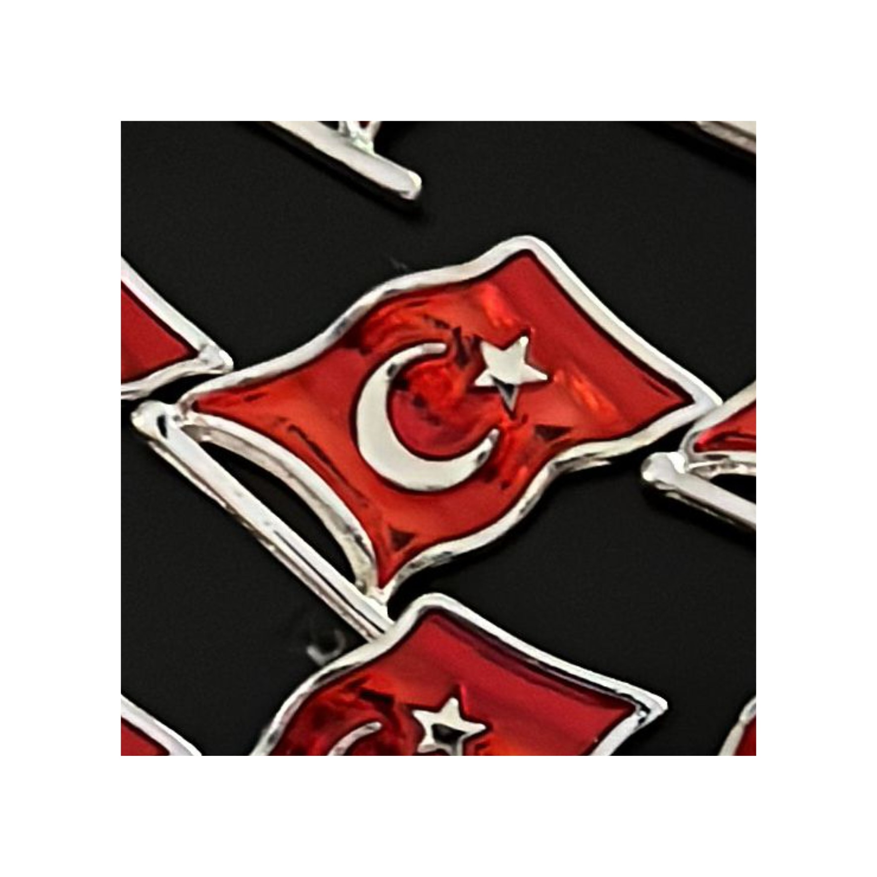 Dalgalı Türk Bayrağı Rozet